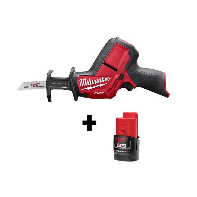 Sierra recíproca inalámbrica Milwaukee M12 FUEL 12V de iones de litio con motor sin escobillas y batería M12 2.0Ah - 2520-20-48-11-2420.