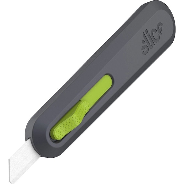 Slice Utility Knife, Auto-Retract, 9/10"Wx6-1/10"Lx1-2/5"H, GYGN - SLI10554
