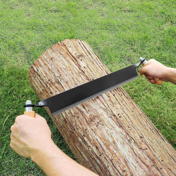 Earth Worth 13-inch Draw Knife, Straight Draw Shaver, wood Grip Handles, Blade Cover Debarking Tool - 83-DT5225