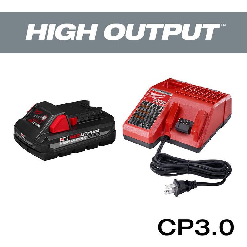 Sierra recíproca inalámbrica Milwaukee M18 18V de iones de litio SAWZALL con batería de 3.0Ah y cargador - 2621-20-48-59-1835