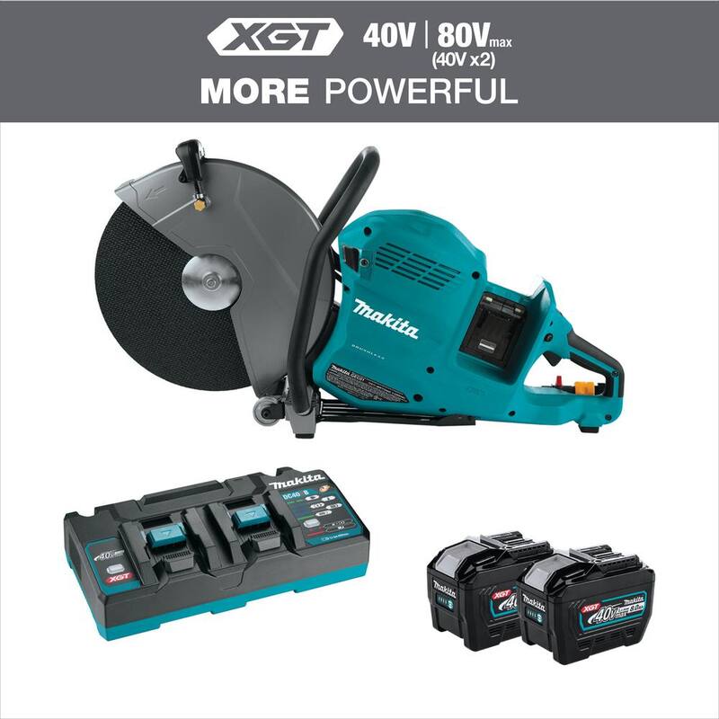 Makita 80V max (40V max X2) XGT Cortadora de energía inalámbrica sin escobillas de 14 pulgadas Kit (8.0Ah) - GEC01PL
