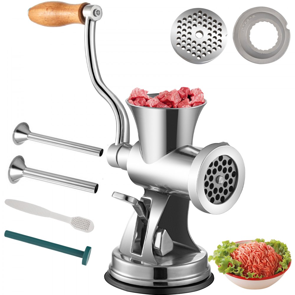 VEVOR Meat Grinder Manual 304 Stainless Steel Hand Operated Meat Grinder Multifunctional Crank Sausage Maker Coffee Powder Grinder for Household for Beef Chicken Pepper Mushroom Coffee - JRJBXGJRJ5DXP0001V0