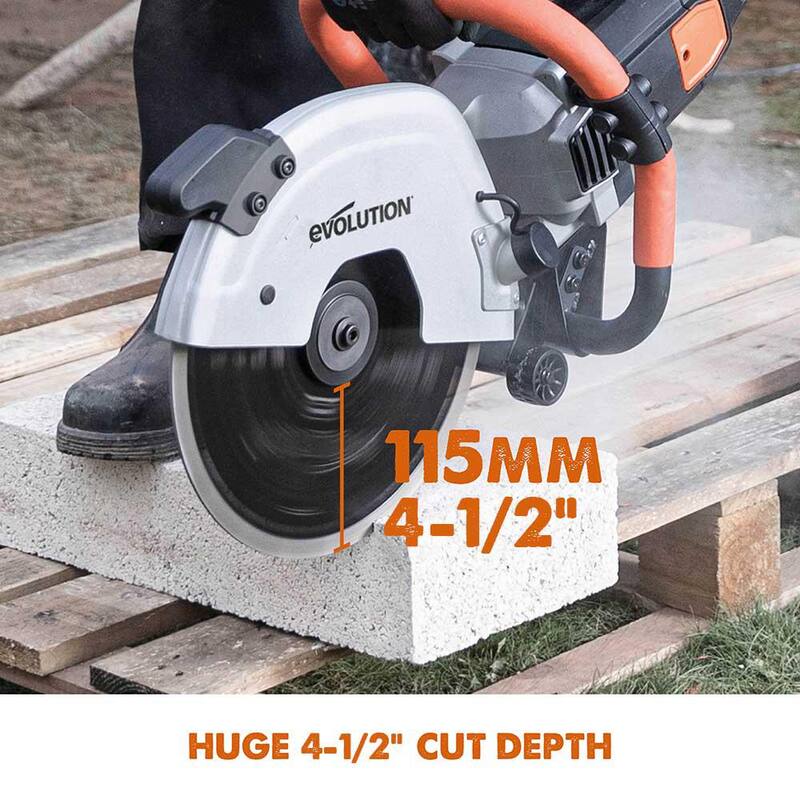 Herramienta eléctrica Evolution Power Tools de 12 pulgadas. Sierra de corte de concreto con disco de diamante de 12 pulgadas - R300DCT