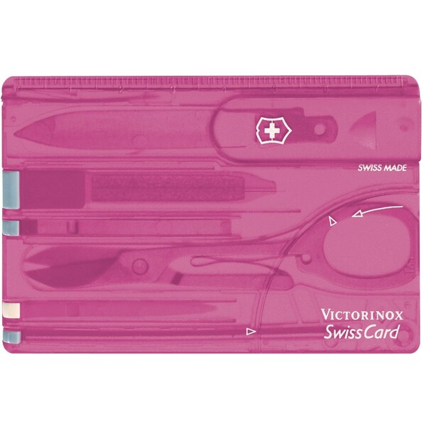 Swiss Army Brands 2024 Victorinox 53930 Swisscard Pink Translucent 81Mm - VIC-0.7199.T5R-X1