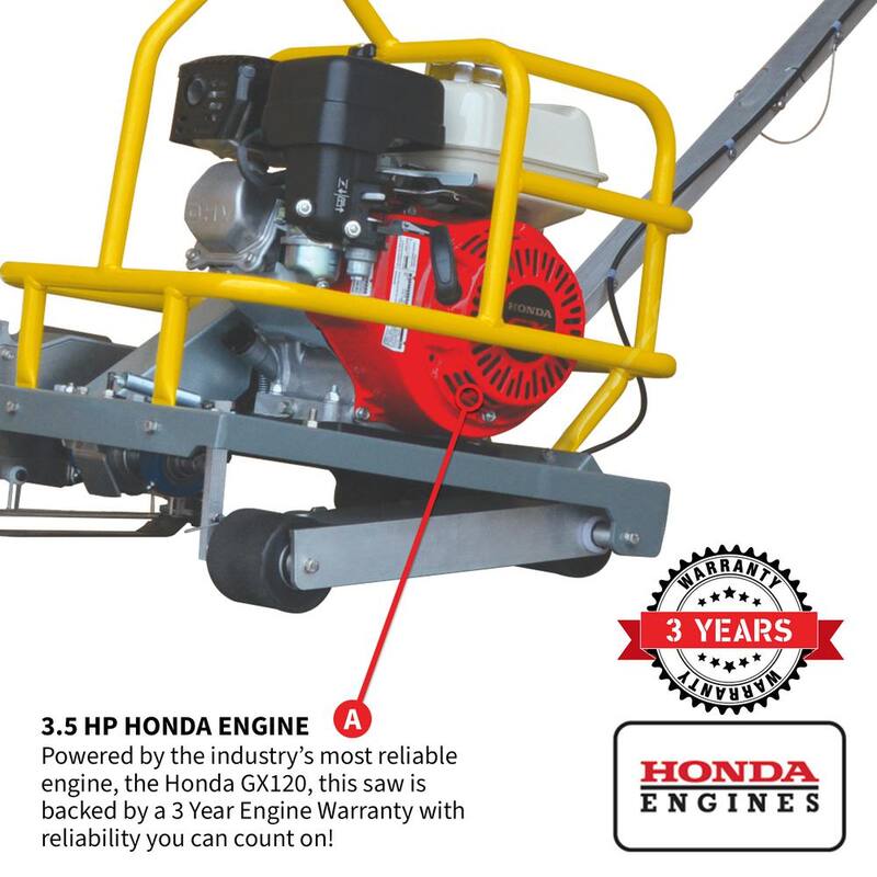 Sierra de concreto verde para corte temprano Honda de 3,5 HP y 6 pulgadas Tomahawk Power con motor GX120 Honda - TFS6H