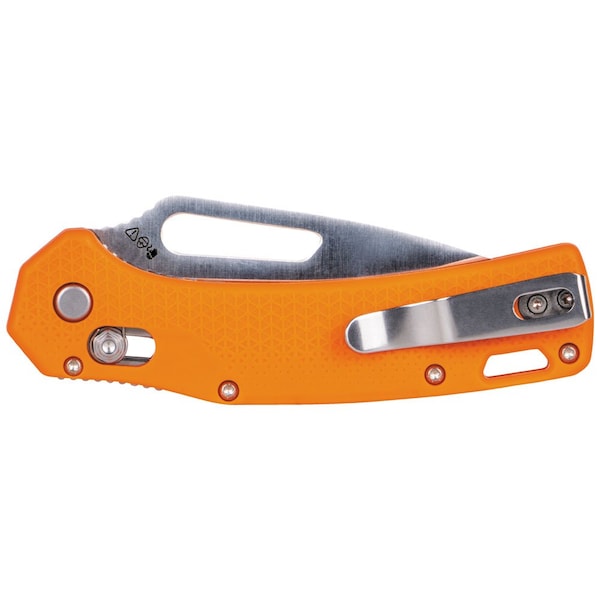Klein Tools KTO Resurgence Fishing Knife, Drop Point Blade, Orange Handle - OFK000ORT