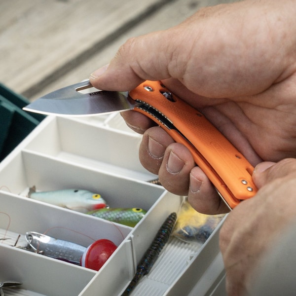 Klein Tools KTO Resurgence Fishing Knife, Drop Point Blade, Orange Handle - OFK000ORT