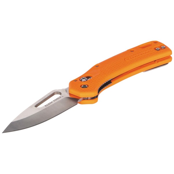 Klein Tools KTO Resurgence Fishing Knife, Drop Point Blade, Orange Handle - OFK000ORT