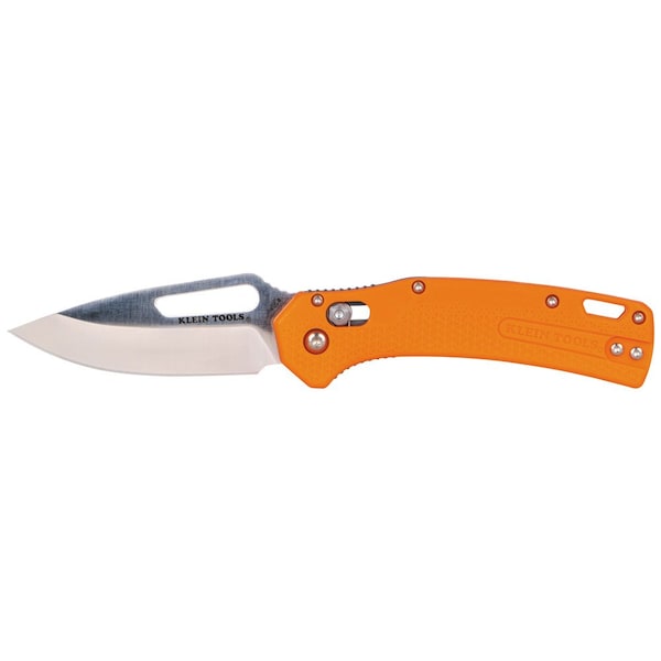 Klein Tools KTO Resurgence Fishing Knife, Drop Point Blade, Orange Handle - OFK000ORT