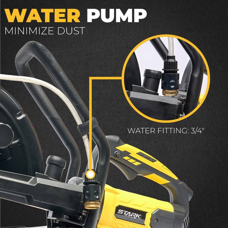 STARK USA Sierra Circular de Corte de Concreto de 16 pulgadas y 3200 Watts con Accesorio de Línea de Agua (Sin Hoja) - 50120-H2