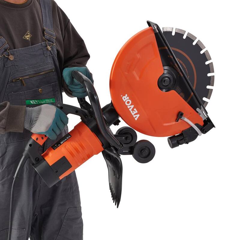 VEVOR Sierra Circular de Concreto Eléctrica 28 pulgadas L x 9 pulgadas W Sierra de Disco Húmedo Cortadora 1800 vatios 15 amperios Motor Sierra Circular Cortadora - DDHNTJ1800W12HEK8V1