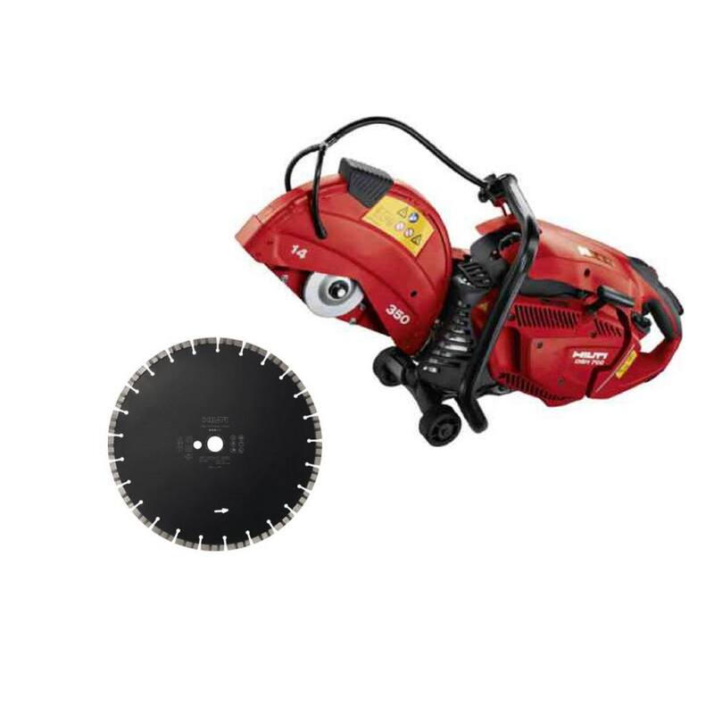 Sierra de concreto de gasolina portátil Hilti DSH 700-X de 14 pulgadas con hoja de diamante SP - 3800357.