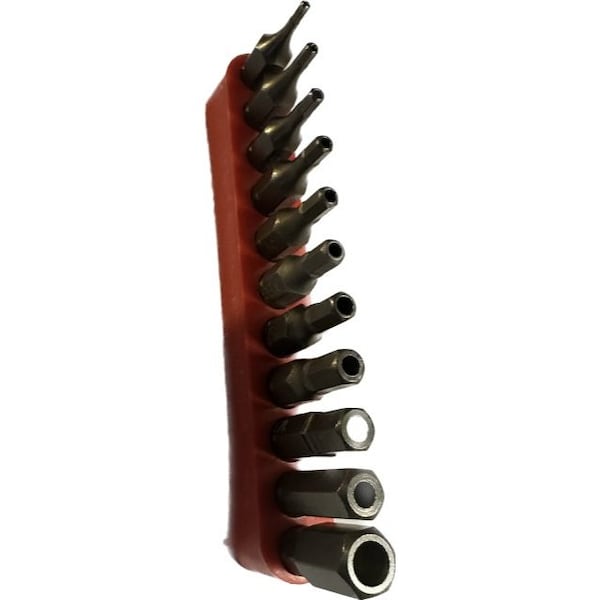 Vega 11pc Hex Tamper Proof Insert Bits SAE with bit holder S2 Steel - VGA11TAMPHEX