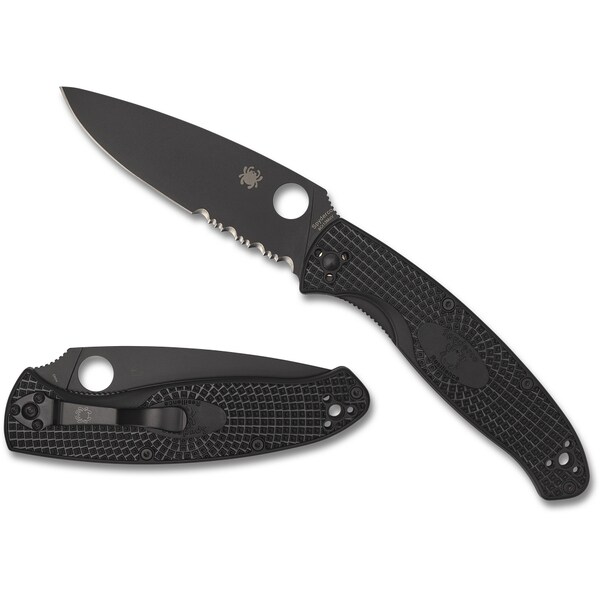 Spyderco 2023 Spyderco Reveal 8 Resilience, Lightweight Black, Black Blade Combo - SPY-C142PSBBK