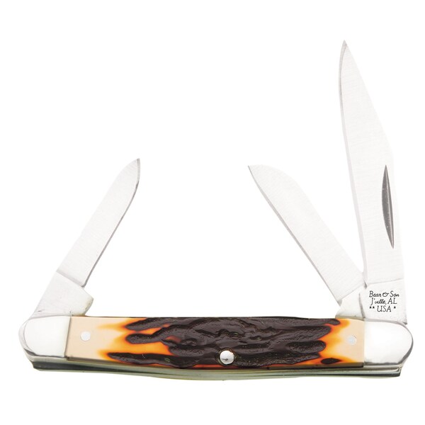 Bear & Sons Cutlery 2023 Bear 2 7/8' Stag Delrin Small Stockman - BEA-SD33