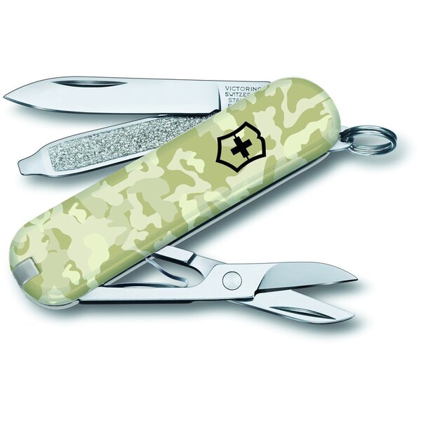 Swiss Army Brands 2023 Victorinox Classic Sd Tan Camo With Wwp Logo - VIC-55524