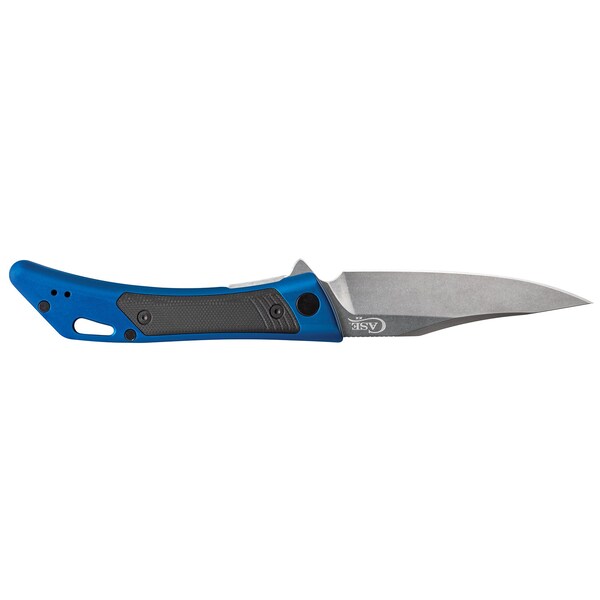 Case Cutlery 2023 Case Shark Tooth Flipper Blue Aluminum/Black G-10 Inlay W/Pocket Clip - CAS-53505