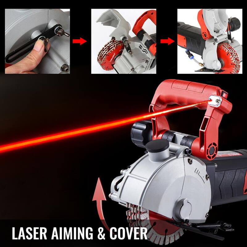 VEVOR 5800-Watt Wall Chaser 21.3 pulgadas x 7.87 pulgadas Ancho de corte de ranura en la pared (L x W) Sierras de concreto con mango de plástico ABS - QMKCJ160DDDJGDYM1V1