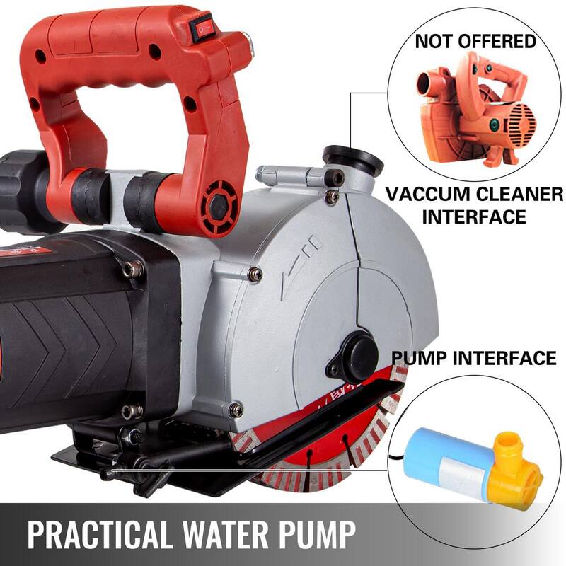 VEVOR 5800-Watt Wall Chaser 21.3 pulgadas x 7.87 pulgadas Ancho de corte de ranura en la pared (L x W) Sierras de concreto con mango de plástico ABS - QMKCJ160DDDJGDYM1V1