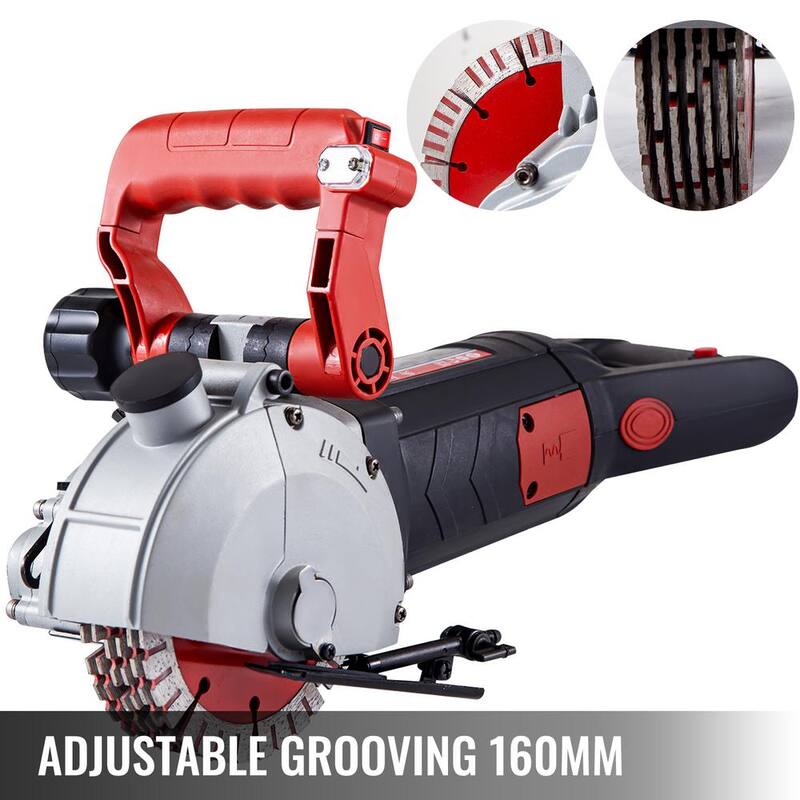 VEVOR 5800-Watt Wall Chaser 21.3 pulgadas x 7.87 pulgadas Ancho de corte de ranura en la pared (L x W) Sierras de concreto con mango de plástico ABS - QMKCJ160DDDJGDYM1V1