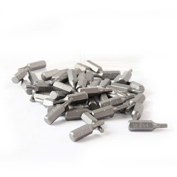 Superior Steel Single End Hexagonal Screwdriver Bits - 1 Inch Long - 7/64 Hex, PK 10 - BH109-10PK