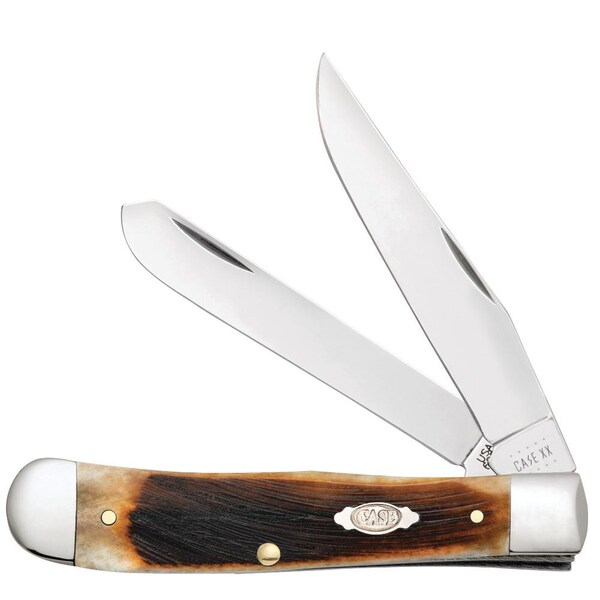 Case Cutlery 2023 Case Dark Molasses Bone Sawcut Jig Trapper 6254 Ss - CAS-83140