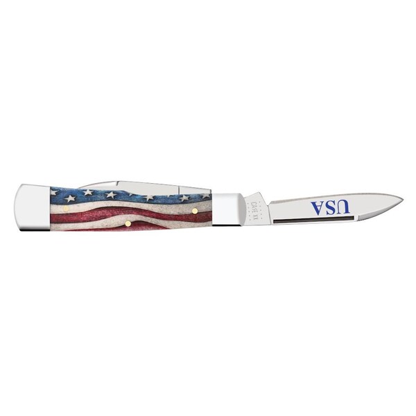 Case Cutlery 2023 Case Star Spangled Series Embellished Smooth Natural Bone Gunstock 62130 Ss - CAS-64140
