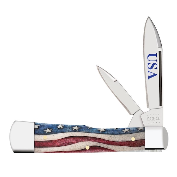 Case Cutlery 2023 Case Star Spangled Series Embellished Smooth Natural Bone Gunstock 62130 Ss - CAS-64140