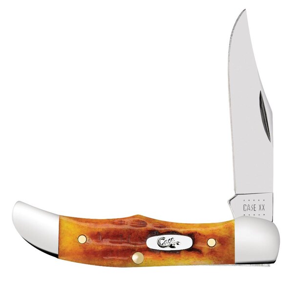 Case Cutlery 2023 Case Pocket Worn Harvest Orange Bone Corn Cob Jig Pocket Hunter 61165 Ss - CAS-07398