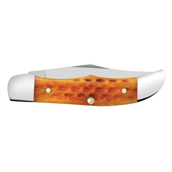 Case Cutlery 2023 Case Pocket Worn Harvest Orange Bone Corn Cob Jig Pocket Hunter 61165 Ss - CAS-07398