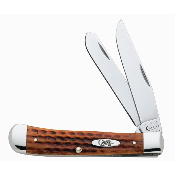 Case Cutlery 2023 Case Pocket Worn Harvest Orange Bone Corn Cob Jig Trapper 6254 Ss - CAS-07401