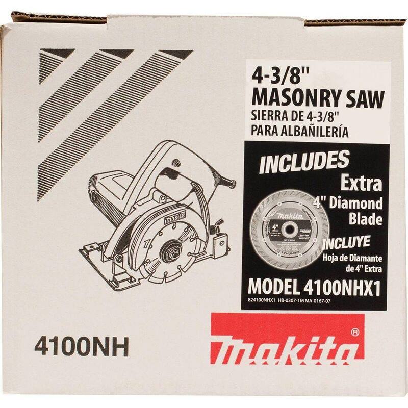 Makita Sierra para albañilería de 12 amperes 4-3/8 pulgadas con hoja de diamante de 4 pulgadas - 4100NHX1