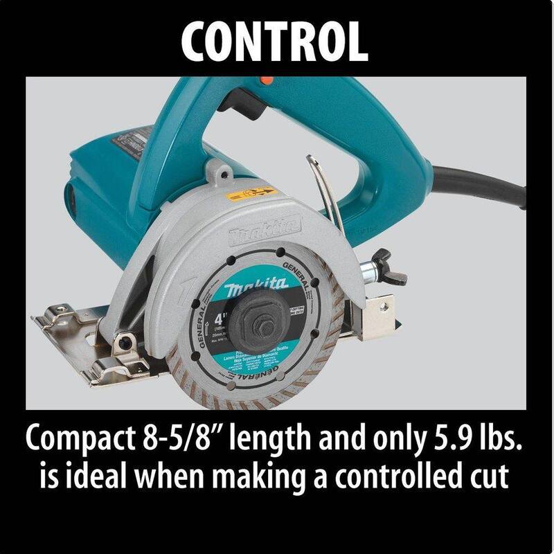 Makita Sierra para albañilería de 12 amperes 4-3/8 pulgadas con hoja de diamante de 4 pulgadas - 4100NHX1