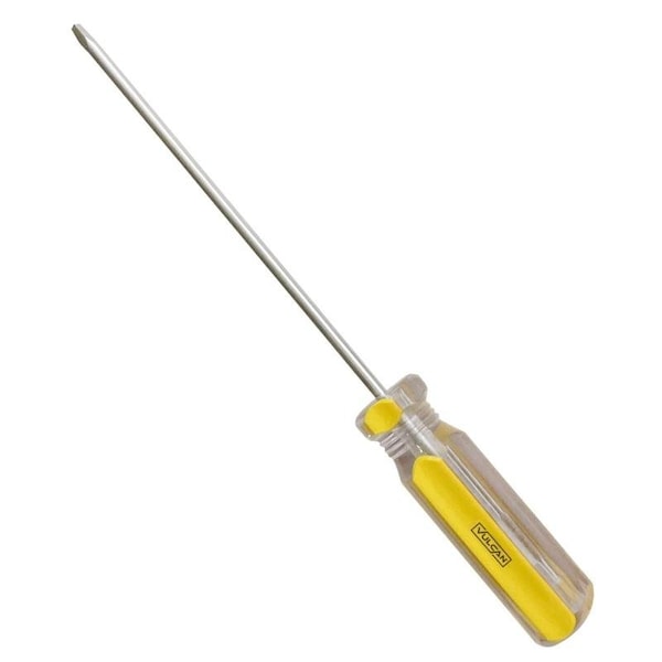 Vulcan Screwdriver, S0 Drive, Square Drive, 612 in OAL, 4 in L Shank, Plastic Handle, Transparent Handle - SQ04