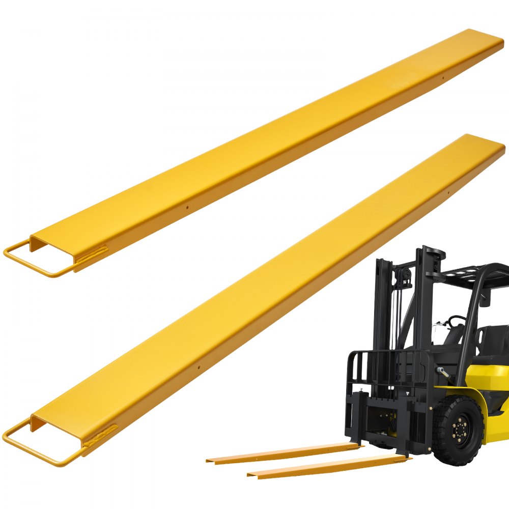 VEVOR Pallet Fork Extensions, 84" Length 4.5" Width, Heavy Duty Carbon Steel Fork Extensions for Forklifts, 1 Pair Forklift Extensions, Industrial Forklift Fork Attachments for Forklift Truck, Yellow - JZHCTYTS84INMIFS9V0