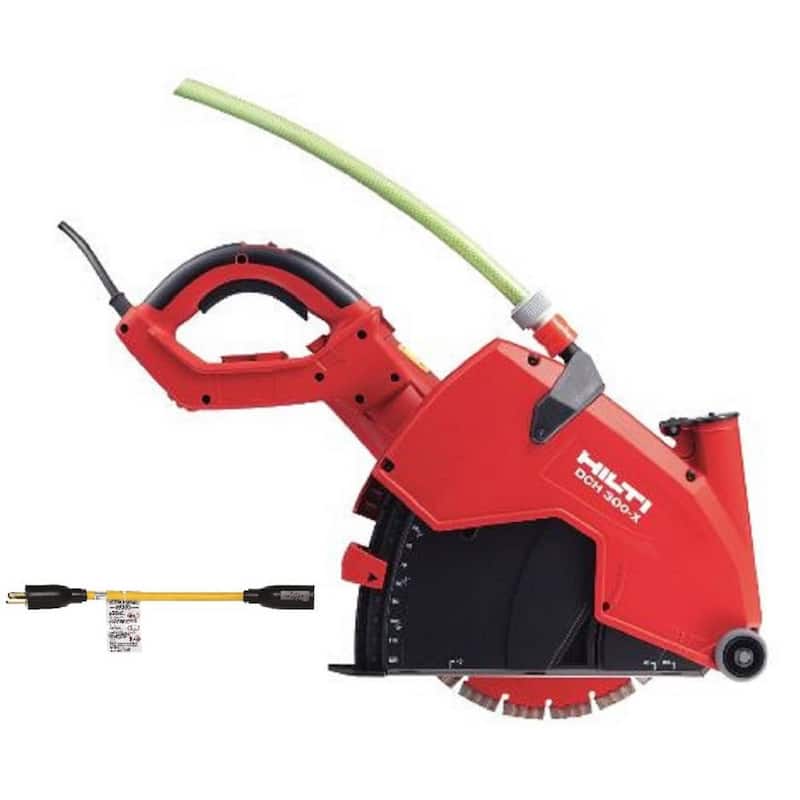 "Hilti 12 pulgadas 23 amperios sierra de corte diamantado DCH 300-X con cable y empuñadura EQD SPX, hoja para albañilería y bloqueo de giro - 3625343"