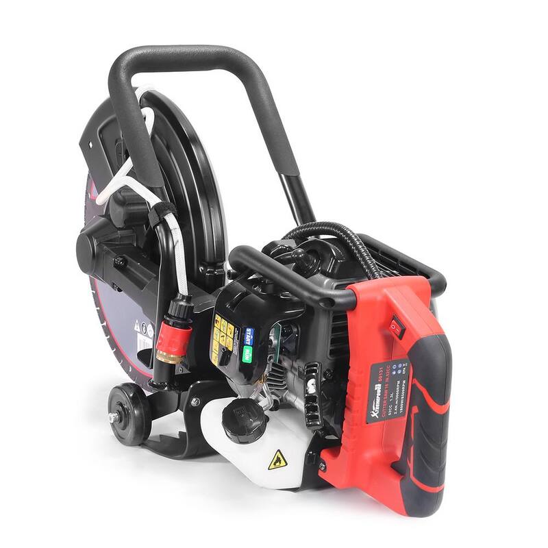 XtremepowerUS 16 pulgadas x 10 pulgadas W Gas Concreto Sierra Cortadora de 52cc con Motor de 2 tiempos y Rodillo Guía con hoja - KIT493