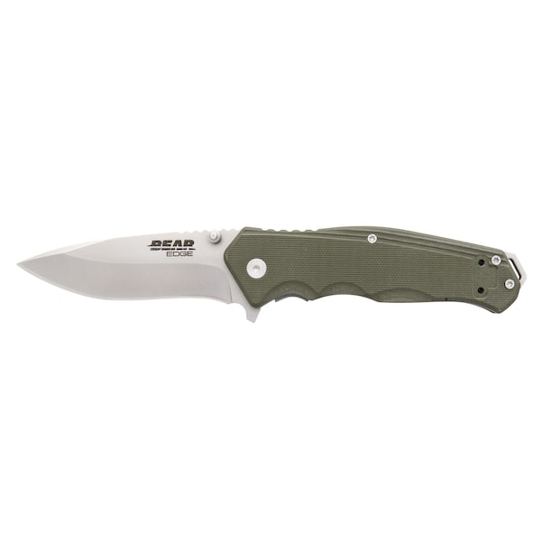 Bear & Sons Cutlery 2023 Bear 4 1/2' Od Green G10 Sideliner W/Trigger And Balling Washers - BEA-61102