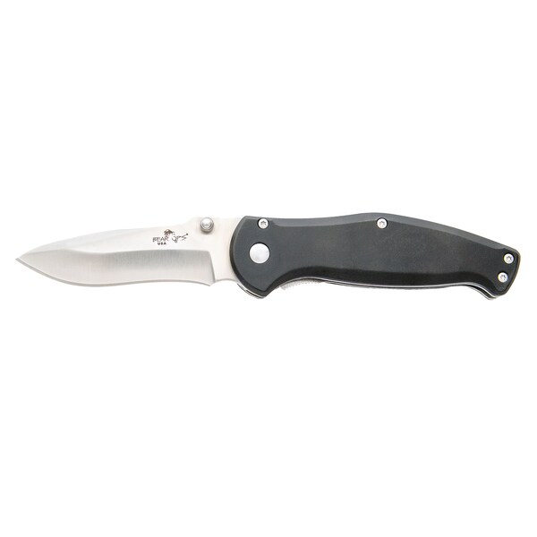 Bear & Sons Cutlery 2023 Bear 4' Swipe Black Aircraft Aluminum Handle/Satin Finish Blade - BEA-A-100-AlBK-S