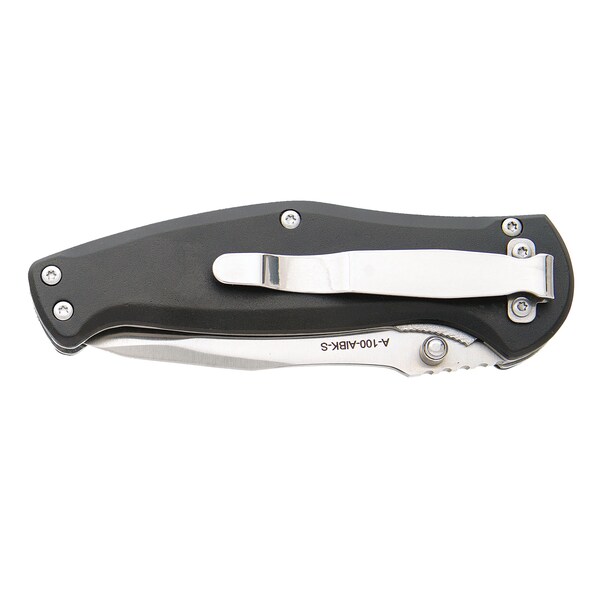 Bear & Sons Cutlery 2023 Bear 4' Swipe Black Aircraft Aluminum Handle/Satin Finish Blade - BEA-A-100-AlBK-S