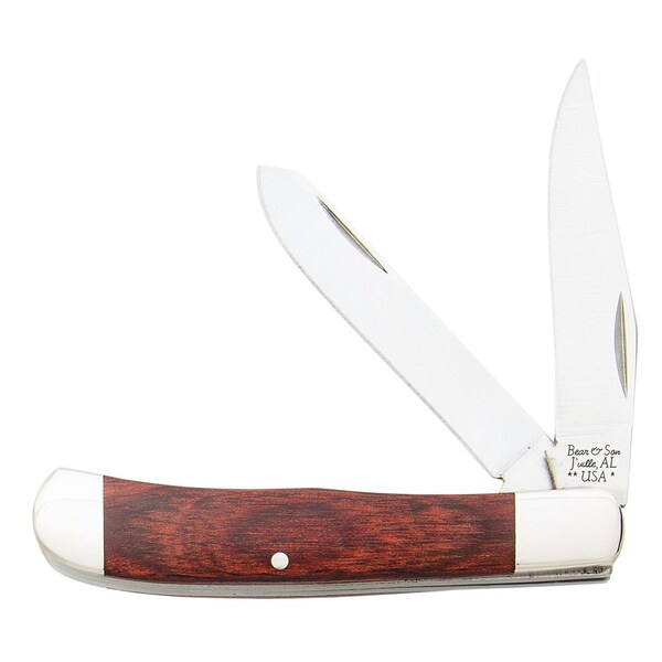 Bear & Sons Cutlery 2023 Bear 4 1/8' Rosewood 2 Blade Trapper - BEA-254R