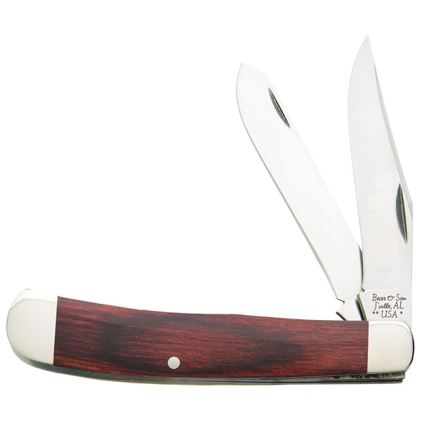 Bear & Sons Cutlery 2023 Bear 4 1/8' Rosewood 2 Blade Trapper - BEA-254R
