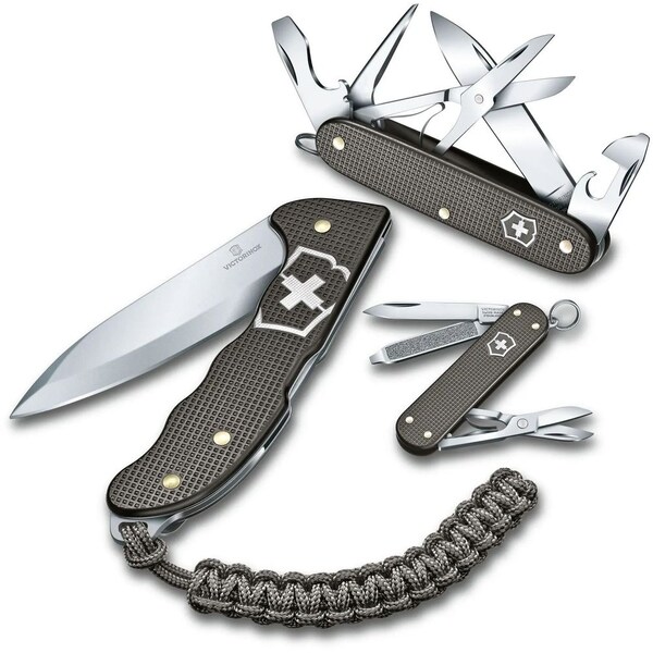 Swiss Army Brands Victorinox Hunter Pro, Thunder Gray Alox With Clip And Paracord Limited Edition **Net** - VIC-0.9415.L22