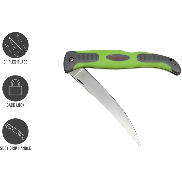 Smiths Consumer Products 2023 Smith'S Mr. Crappie 6In Folding Slab Sticker Fillet Knife - SMI-51259