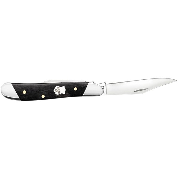 Case Cutlery 2023 Case Slant Bolster Ebony Wood Smooth Peanut 7220 Ss - CAS-32452