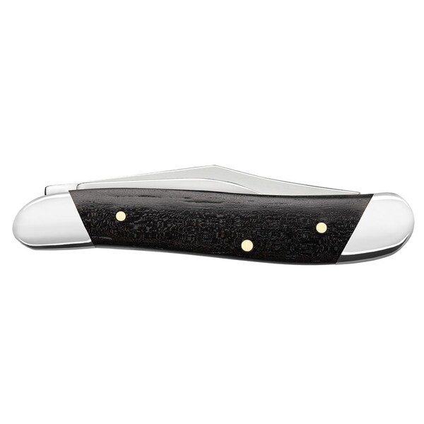 Case Cutlery 2023 Case Slant Bolster Ebony Wood Smooth Peanut 7220 Ss - CAS-32452