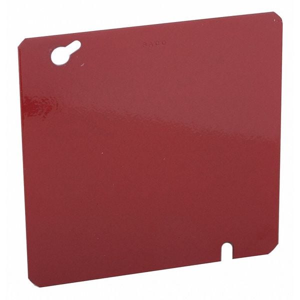 Raco Electrical Box Cover, 2 Gangs, Square, Steel, Flat, Blank Cover - 911-11