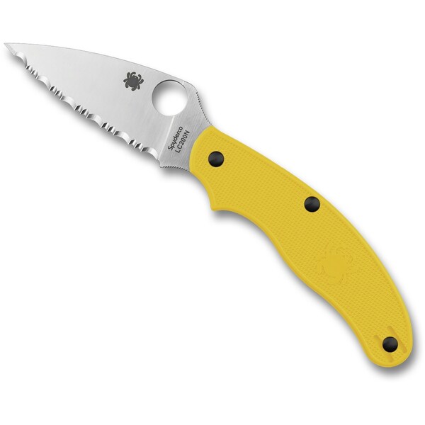 Spyderco 2024 Spyderco Uk Penknife, Lightweight Yellow, Plain Lc200N Steel, Reveal 7 - SPY-C94SYL