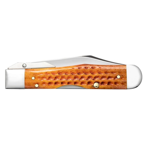 Case Cutlery 2023 Case Pocket Worn Harvest Orange Bone Corn Cob Jig Cheetah 6111 1/2L Ss - CAS-07399