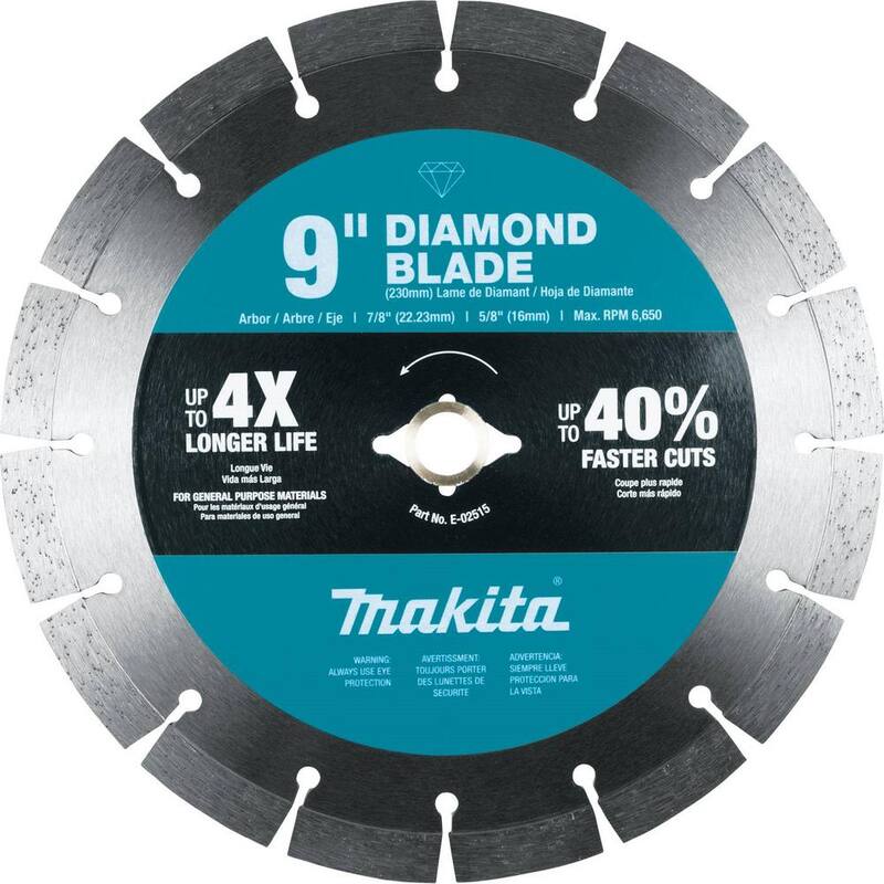 Makita 18V X2 (36V) LXT Cortadora de energía inalámbrica sin escobillas de 9 pulgadas Kit (5.0 Ah) y 9 pulgadas Diamond Blade, Segmentado, Propósito General - XEC01PT1-E02515